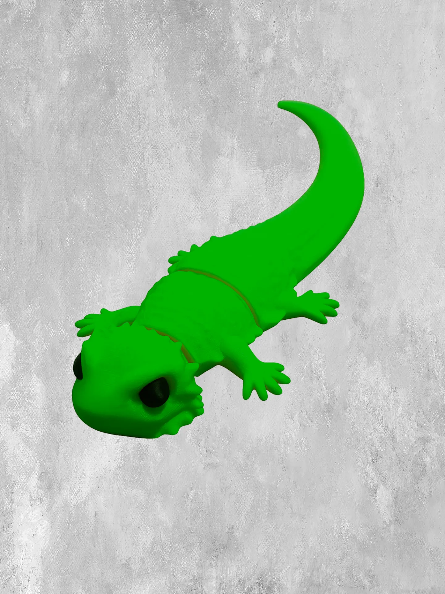 Гибкий гекон зелёного цвета с подвижным телом