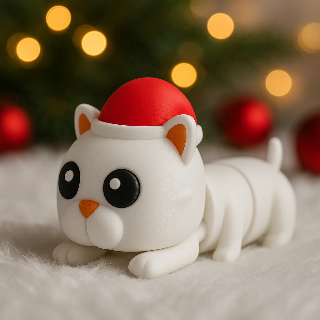 Новогодний котик с подвижным телом