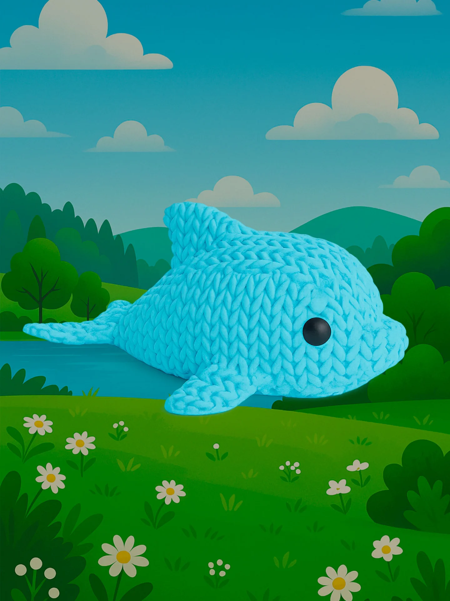 Дельфин - Вязаная семейка